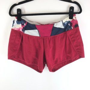 Lululemon Run Times Short 4-way stretch Geometric Red Bumble Berry 8